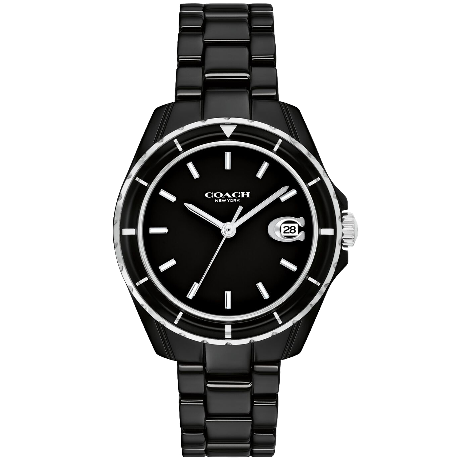 New Coach Preston Women\'s Black Dial 32mm Ceramic Watch 14503805 COACH Womens Preston Black Dial Ceramic Analogue Watch  main image 4