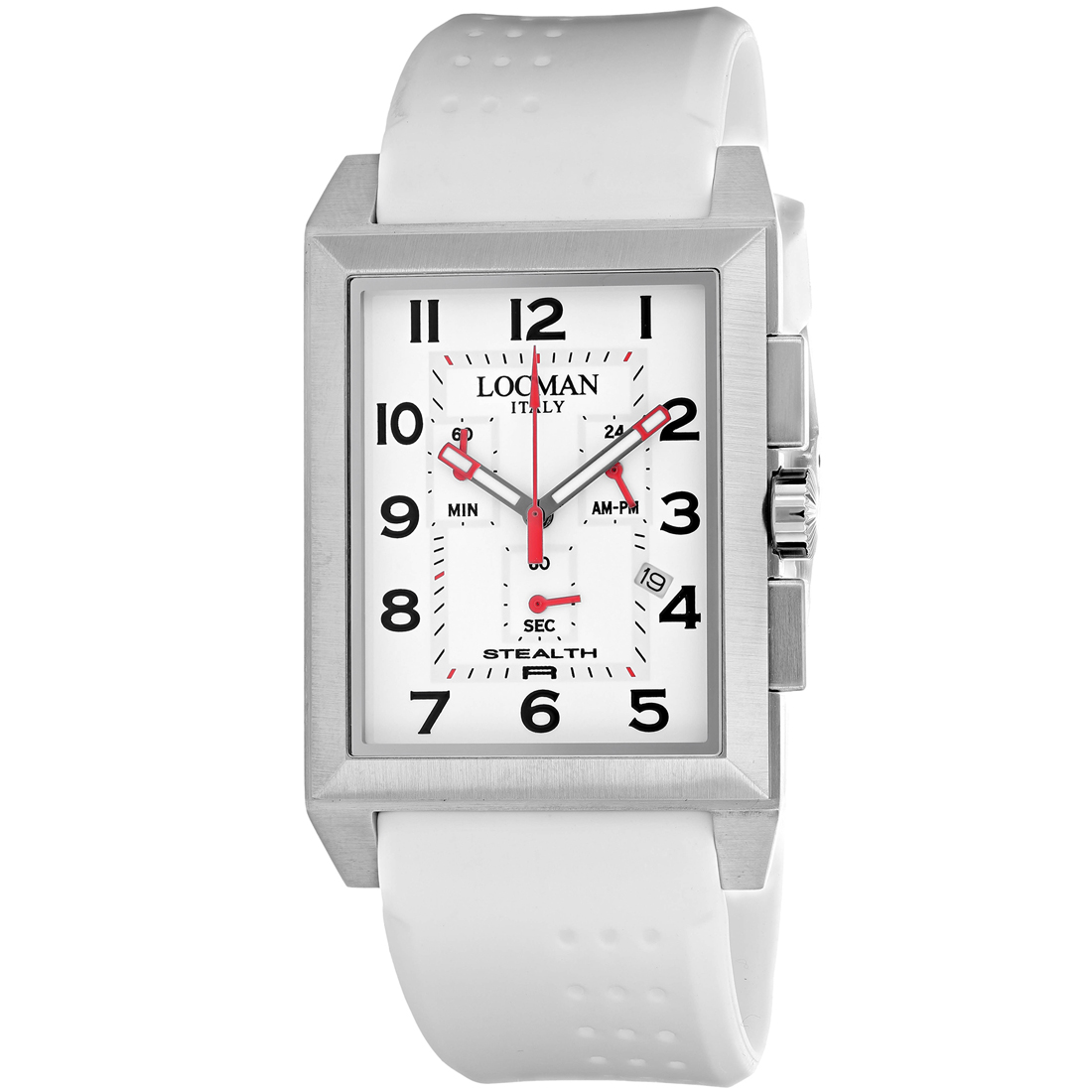 Locman Classic 50mm White Dial Quartz Men's Watch 242WH2BK/WH