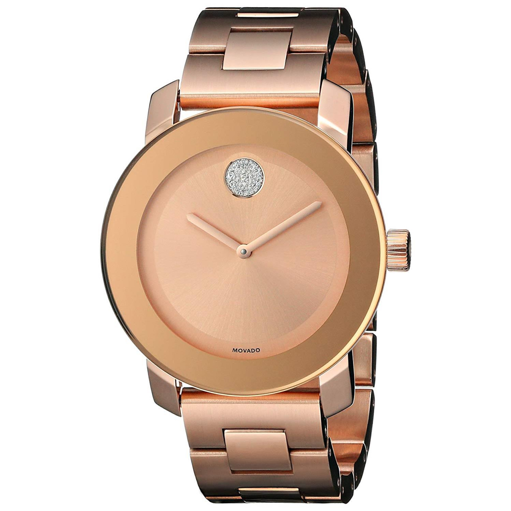 Movado Bold 36mm Rose Gold Dial Quartz Women's Watch 3600086