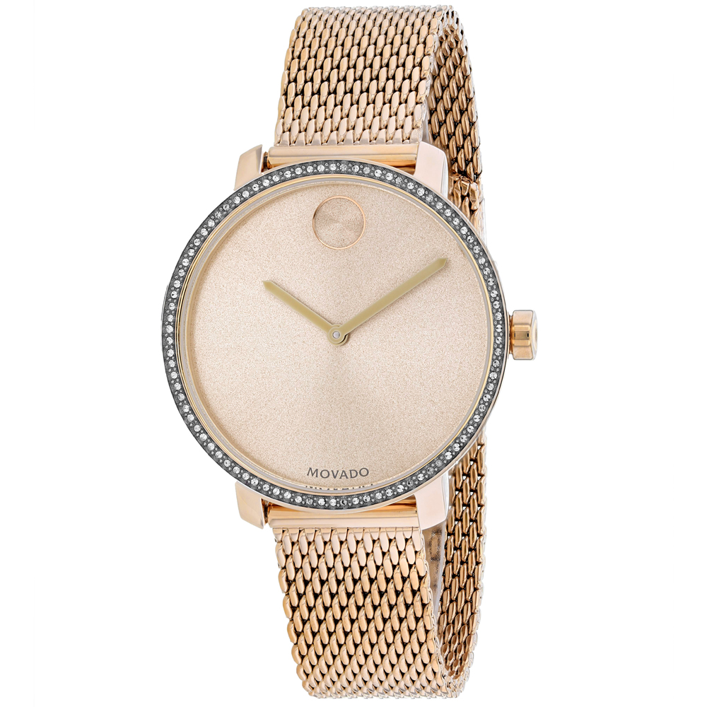 Movado Bold 34mm Rose Gold Dial Quartz Women's Watch 3600657