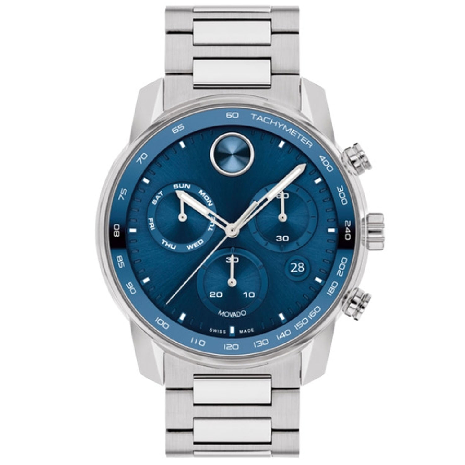 Movado Bold Verso 44mm Blue Dial Quartz Men's Watch 3600865