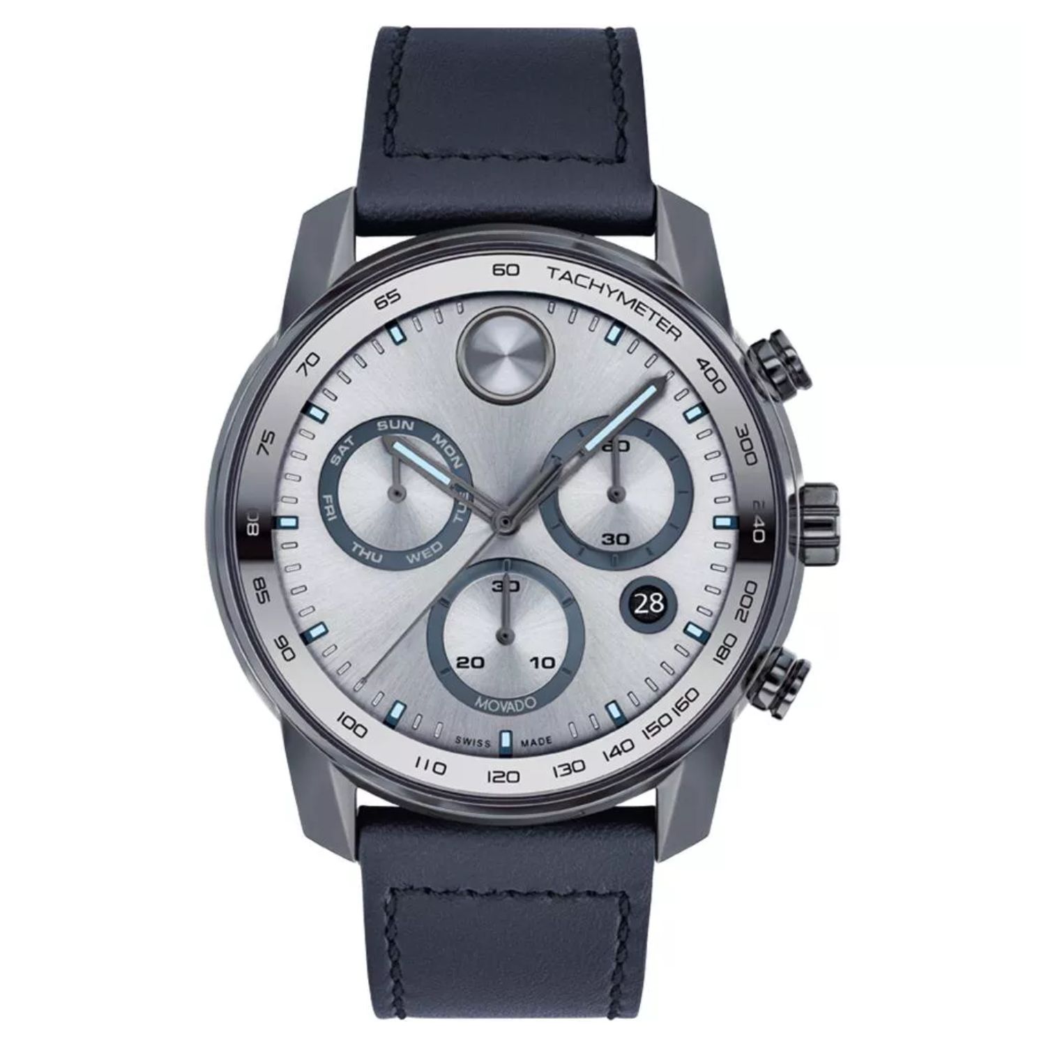 Movado Bold Verso 44mm Silver Dial Quartz Men's Watch 3600909