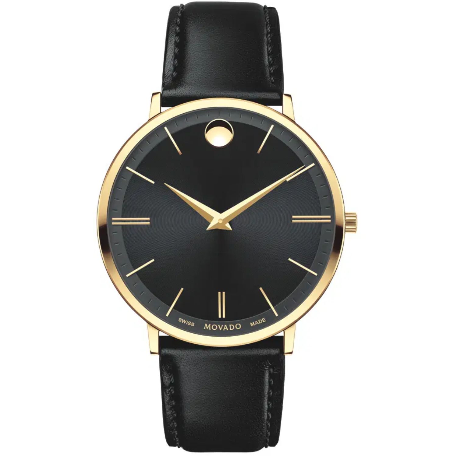 Movado Classic Museum 40mm Black Dial Quartz Men's Watch 0607988