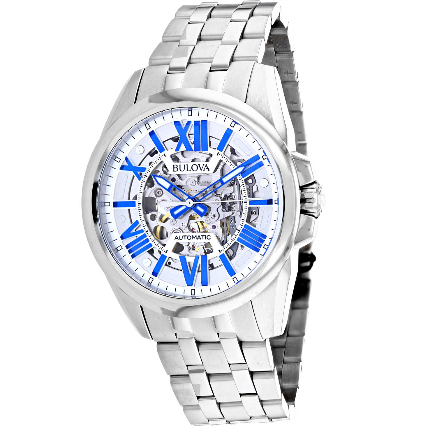 Bulova Sutton 44mm White Dial Automatic Men's Watch 96A187