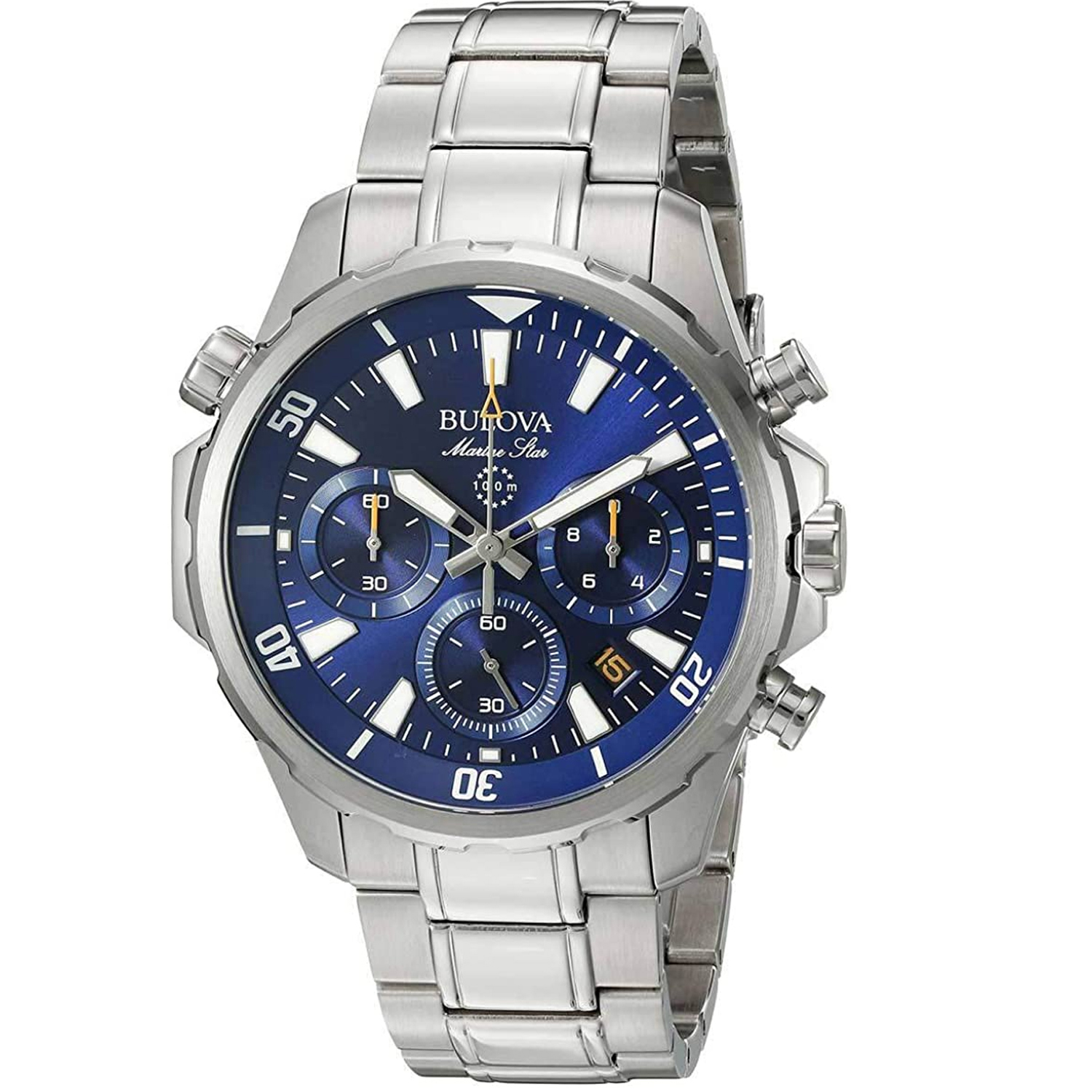 Bulova Marine 44mm Blue Dial Quartz Men's Watch 96B256