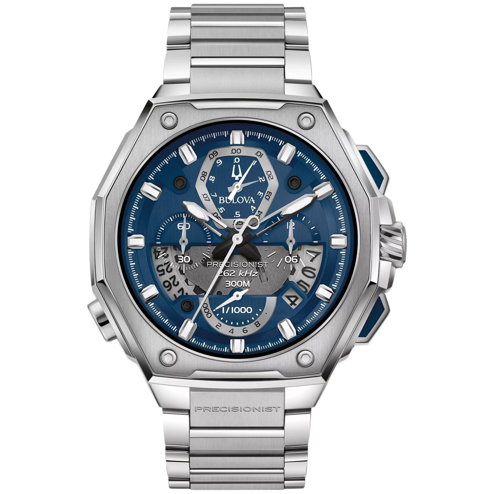 Bulova Precisionist 44.5mm Blue Dial Quartz Men's Watch 96B349