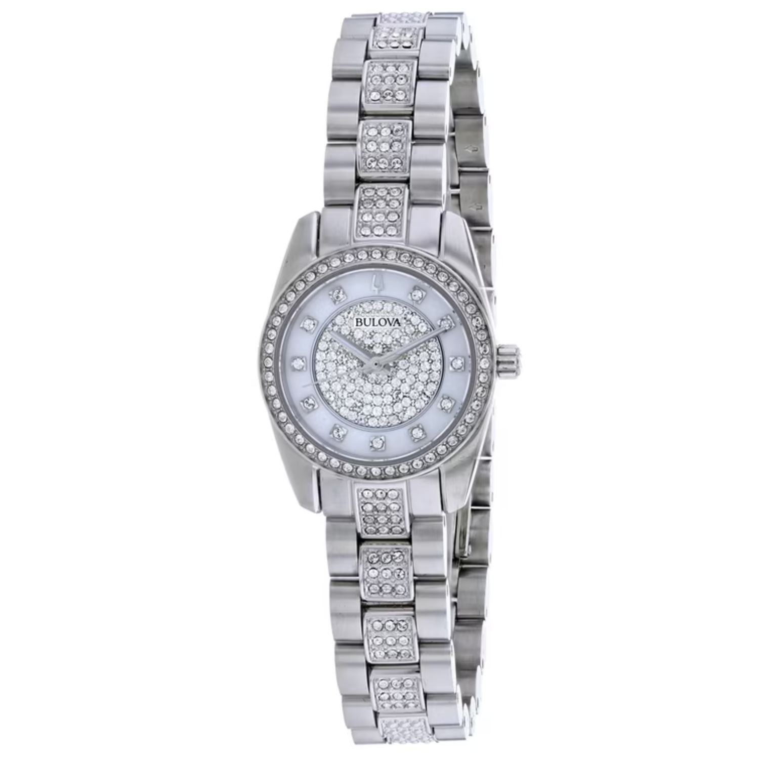 Bulova Crystal 24mm White Dial Quartz Women's Watch 96X165