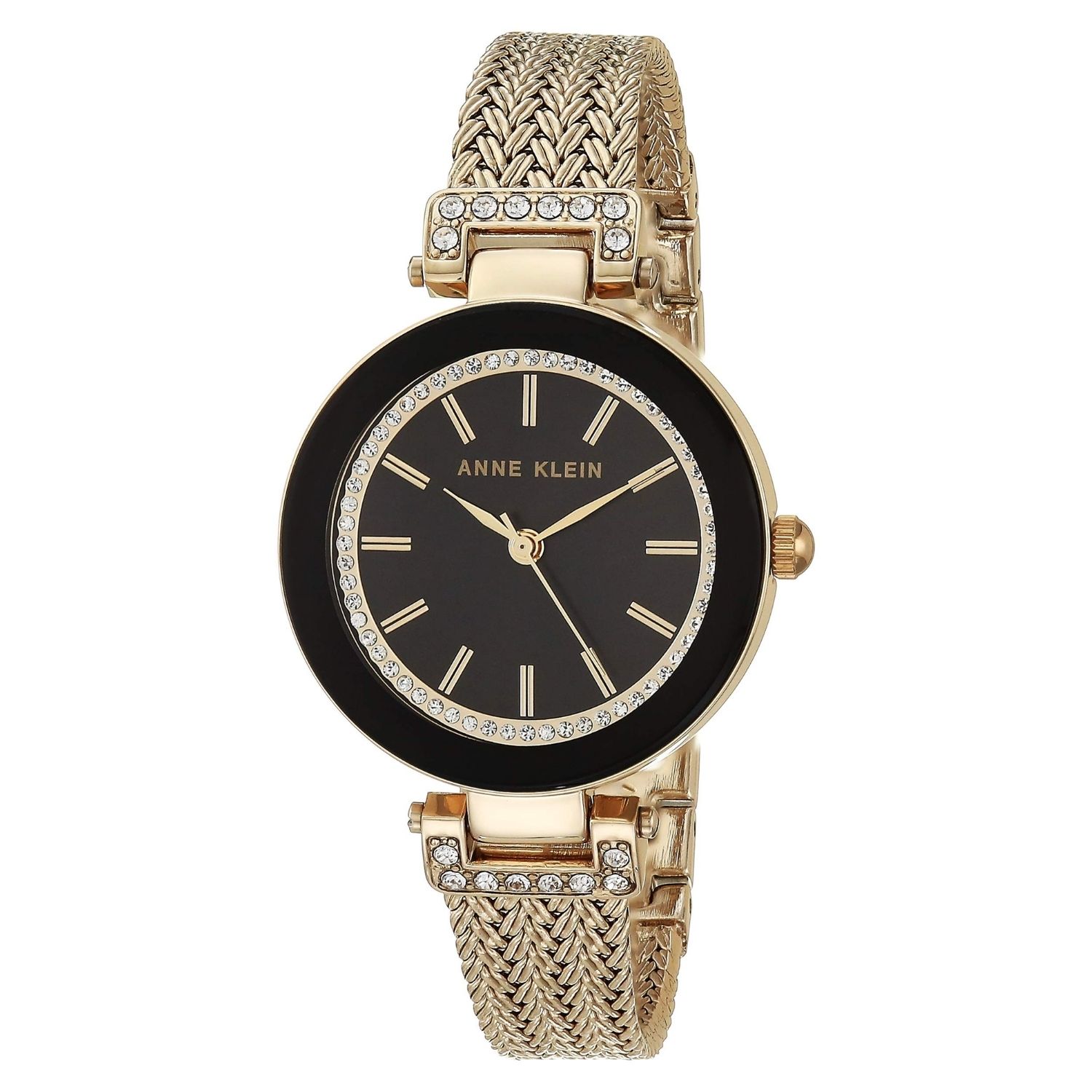 Anne Klein Accented 30mm Black Dial Quartz Women's Watch AK-1906BKGB