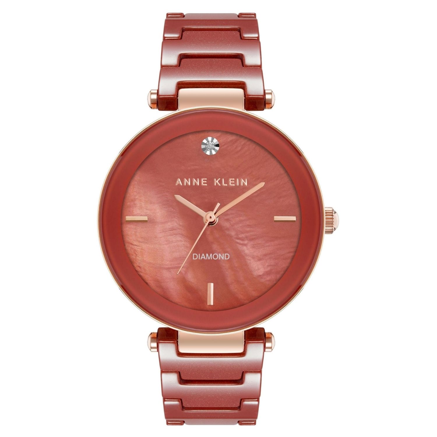 Anne Klein Ceramic 33mm Red Dial Quartz Women's Watch AK/1018RGRD