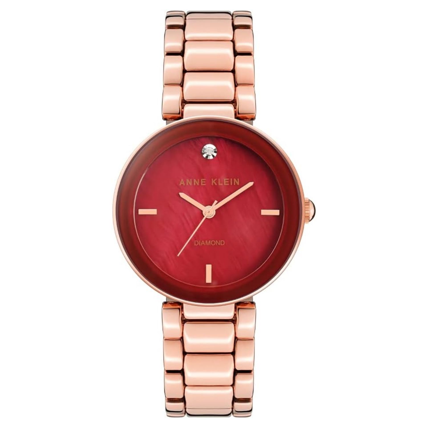 Anne Klein Ceramic 33mm Red Dial Quartz Women's Watch AK/1362BYRG