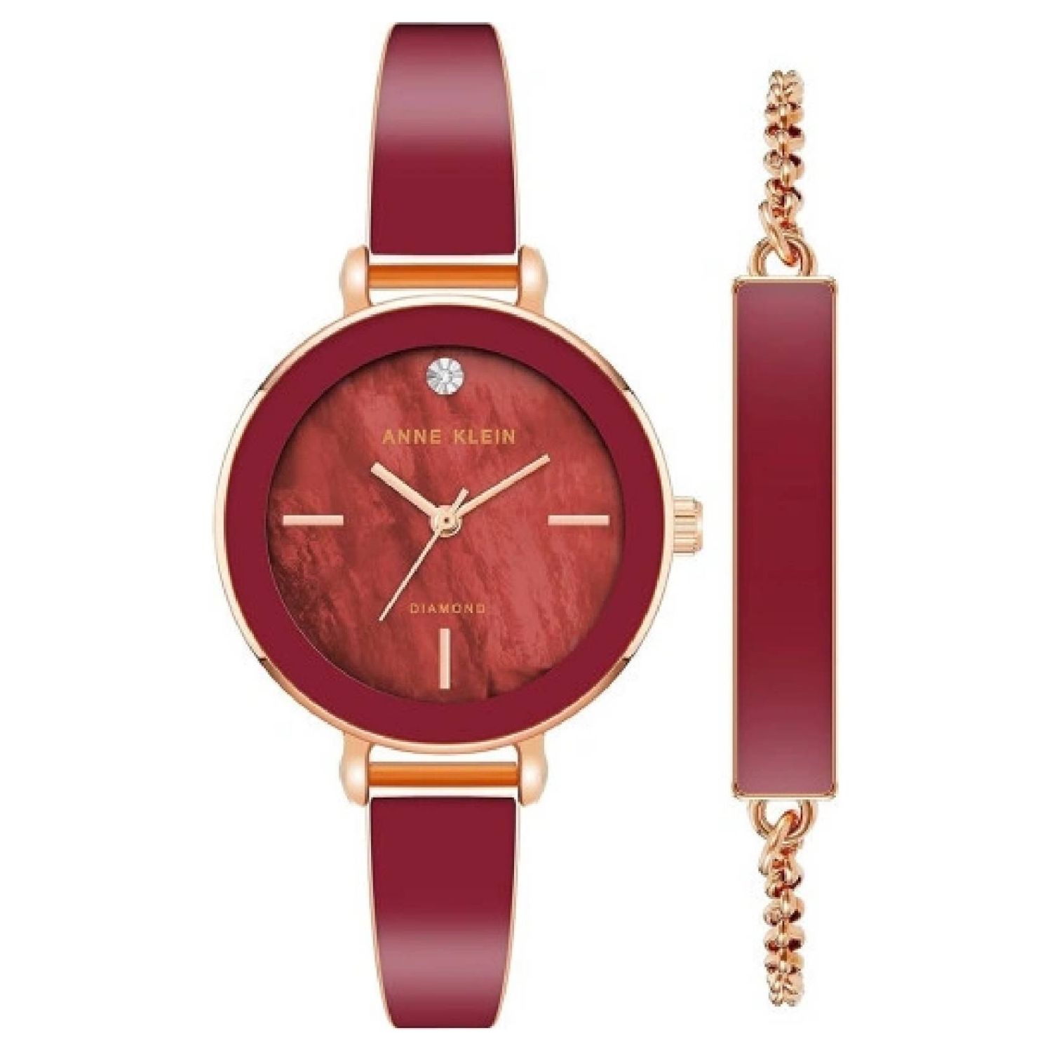 Anne Klein Classic 30mm Red Dial Quartz Women's Watch AK/3620BYST