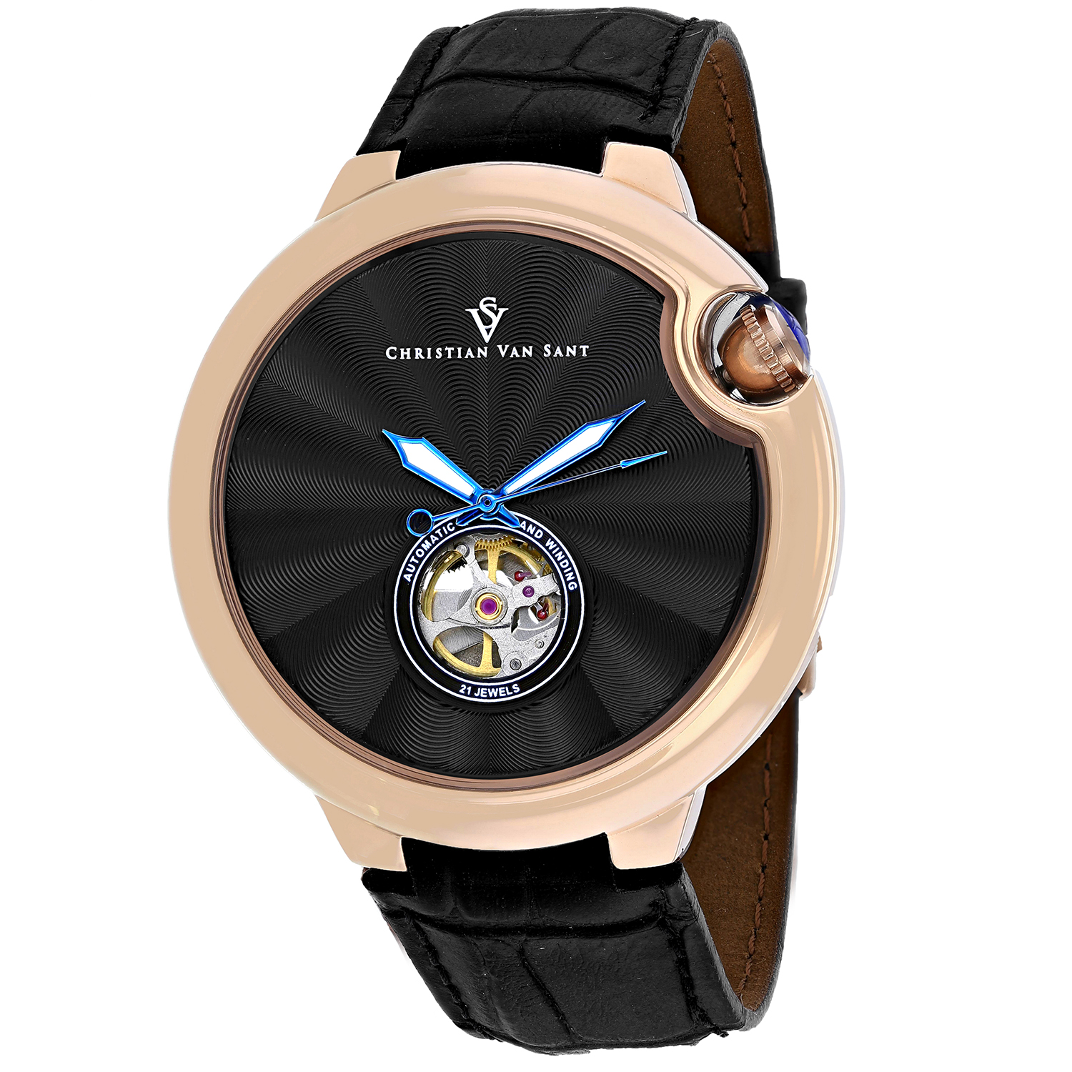 Christian Van Sant Cyclone Automatic 46mm Black Dial Automatic Men's Watch CV0147
