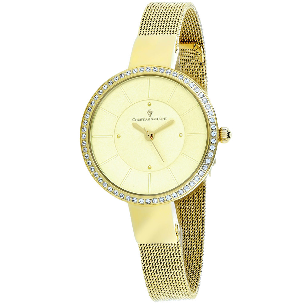 Christian Van Sant Reign 32mm Gold Tone Dial Quartz Women's Watch CV0224