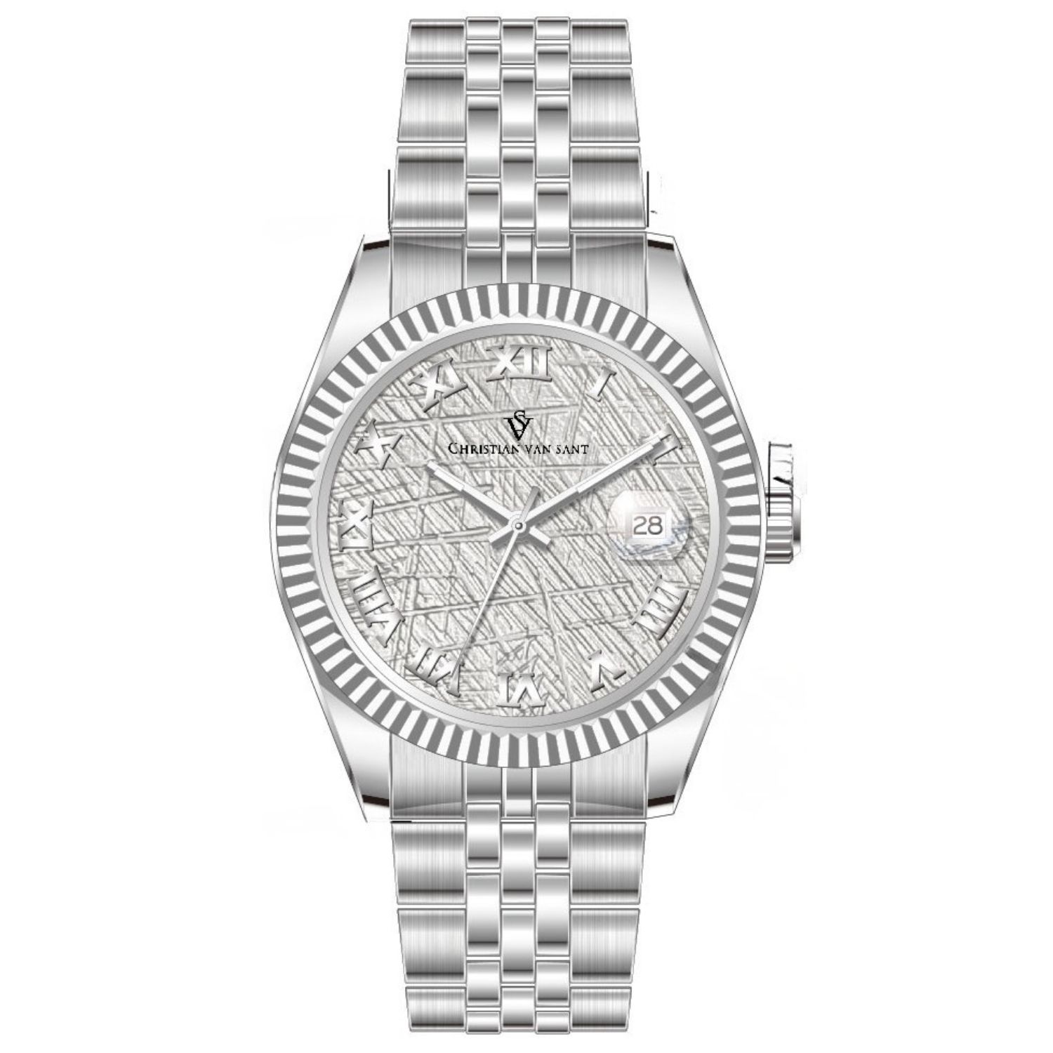 Christian Van Sant Stellar 41mm Silver Dial Quartz Men's Watch CV0700