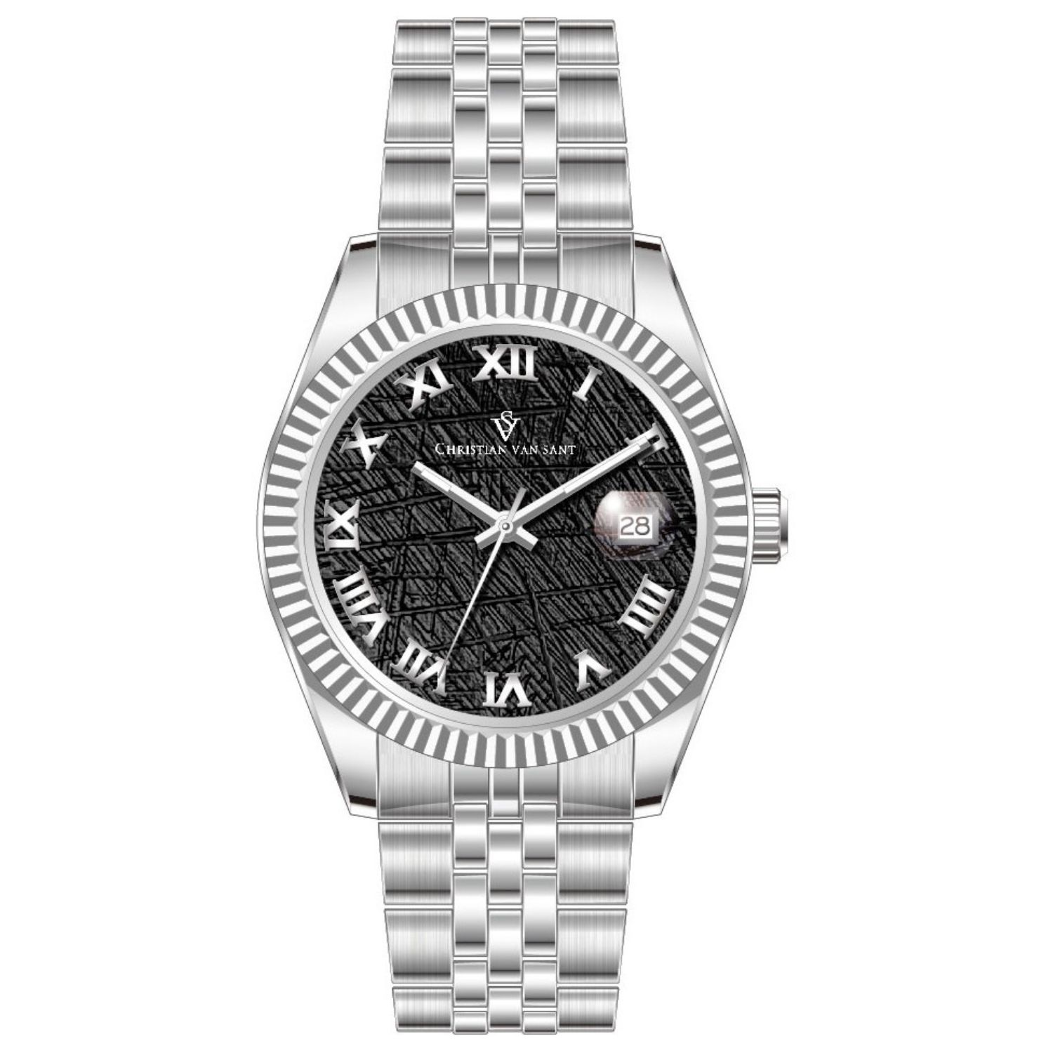Christian Van Sant Stellar 41mm Black Dial Quartz Men's Watch CV0701