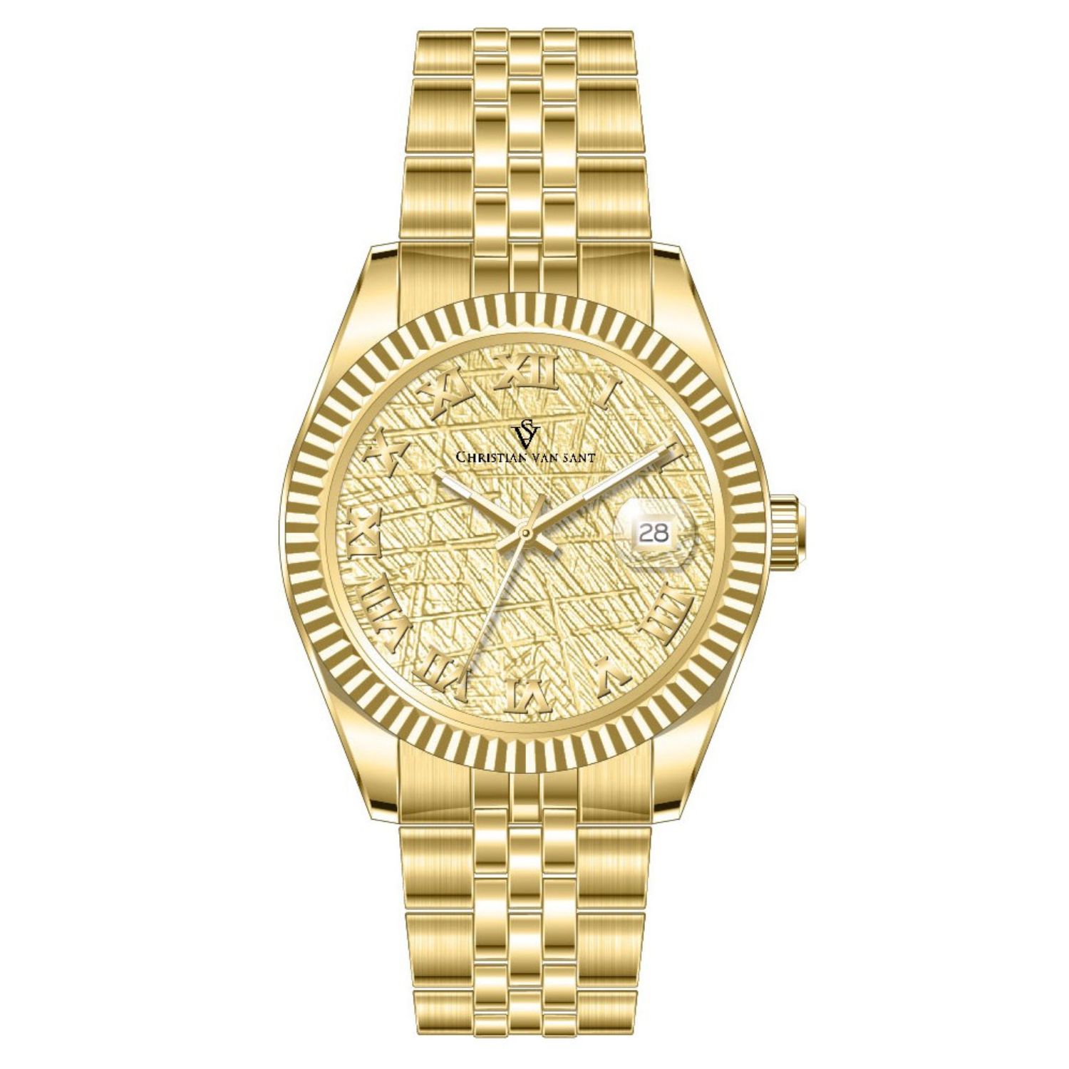 Christian Van Sant Stellar 41mm Yellow Dial Quartz Men's Watch CV0704