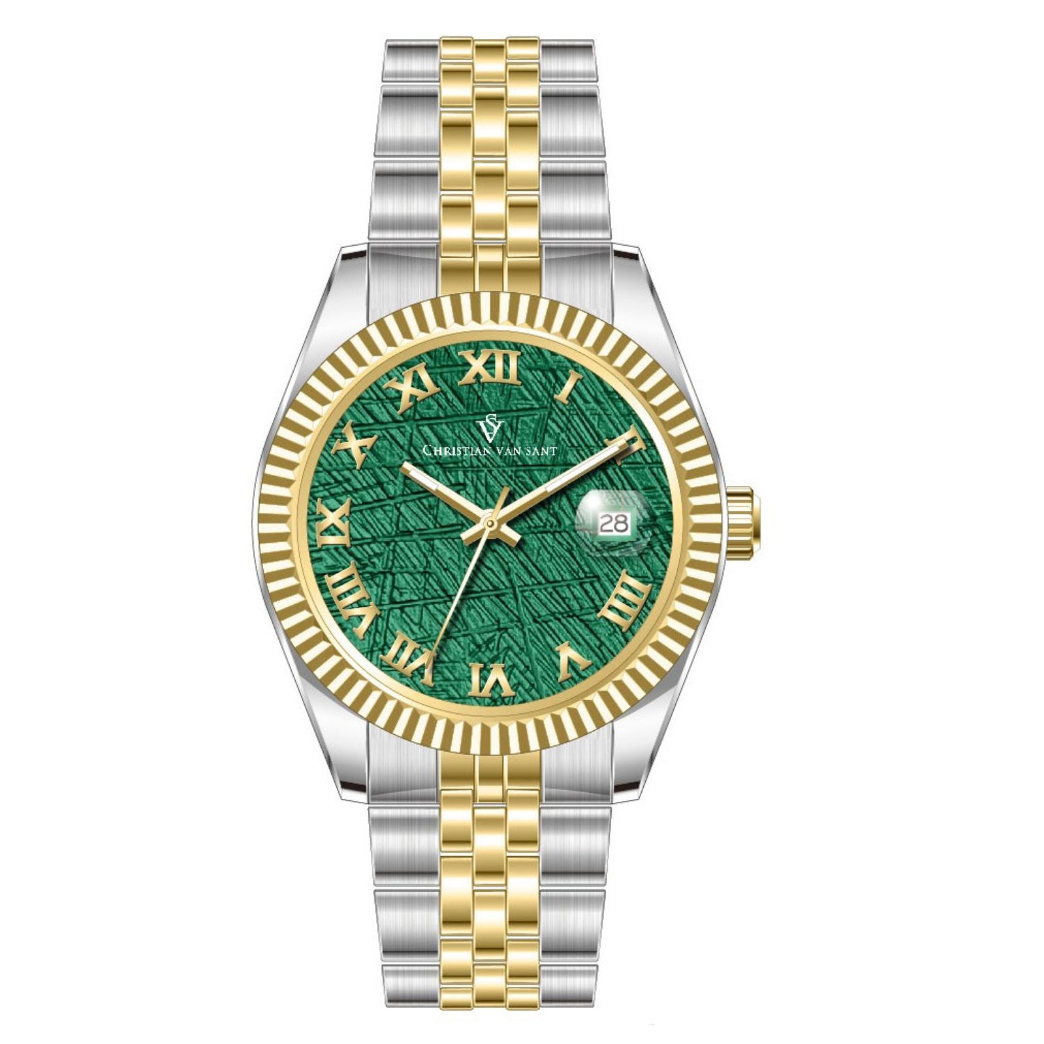 Christian Van Sant Stellar 41mm Green Dial Quartz Men's Watch CV0707