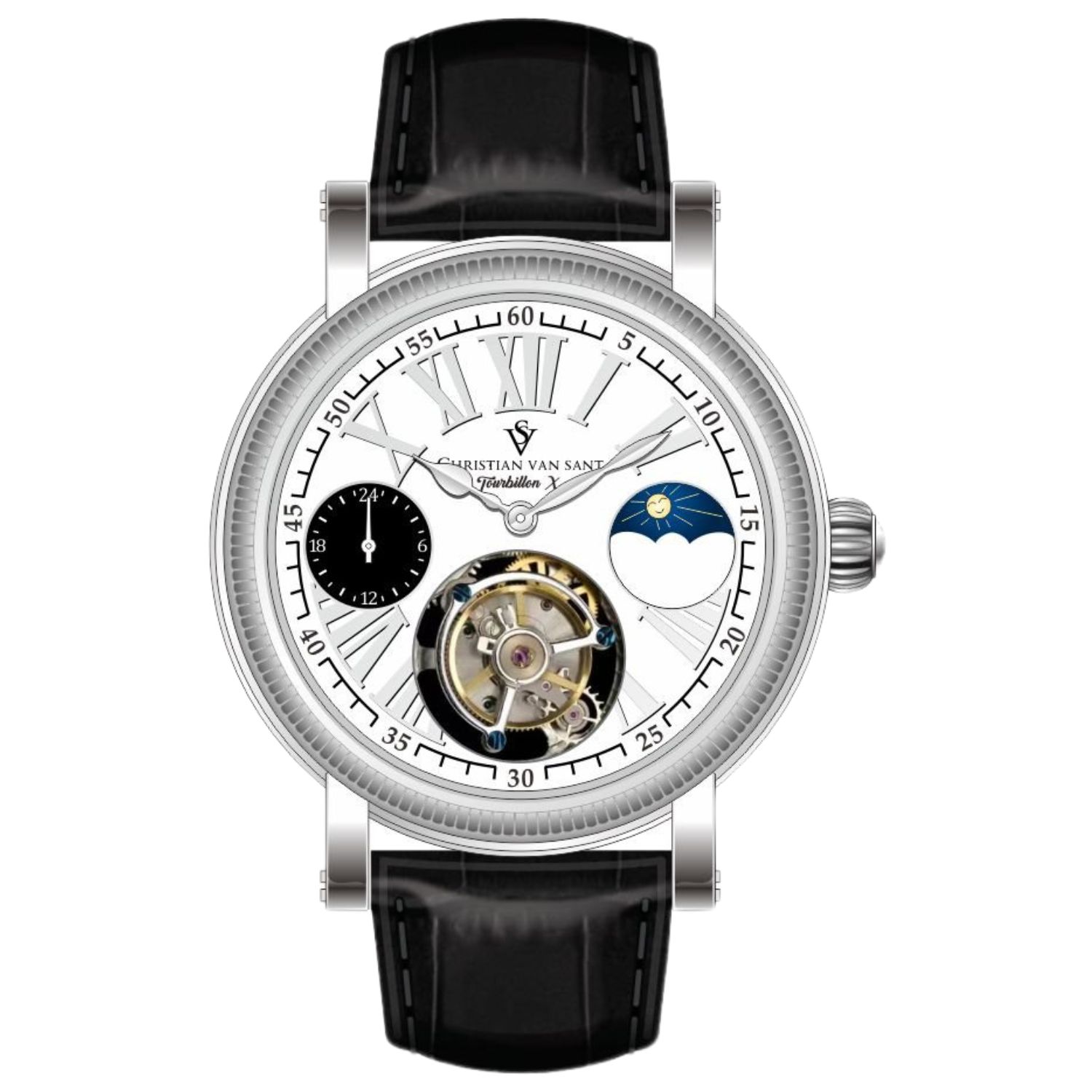 Christian Van Sant Tourbillon X Limited Edition 45mm White Dial Automatic Men's Watch CV0997