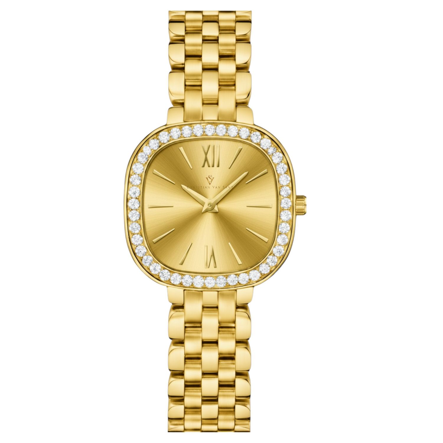 Christian Van Sant Rivoli 24mm Gold Dial Quartz Women's Watch CV1265