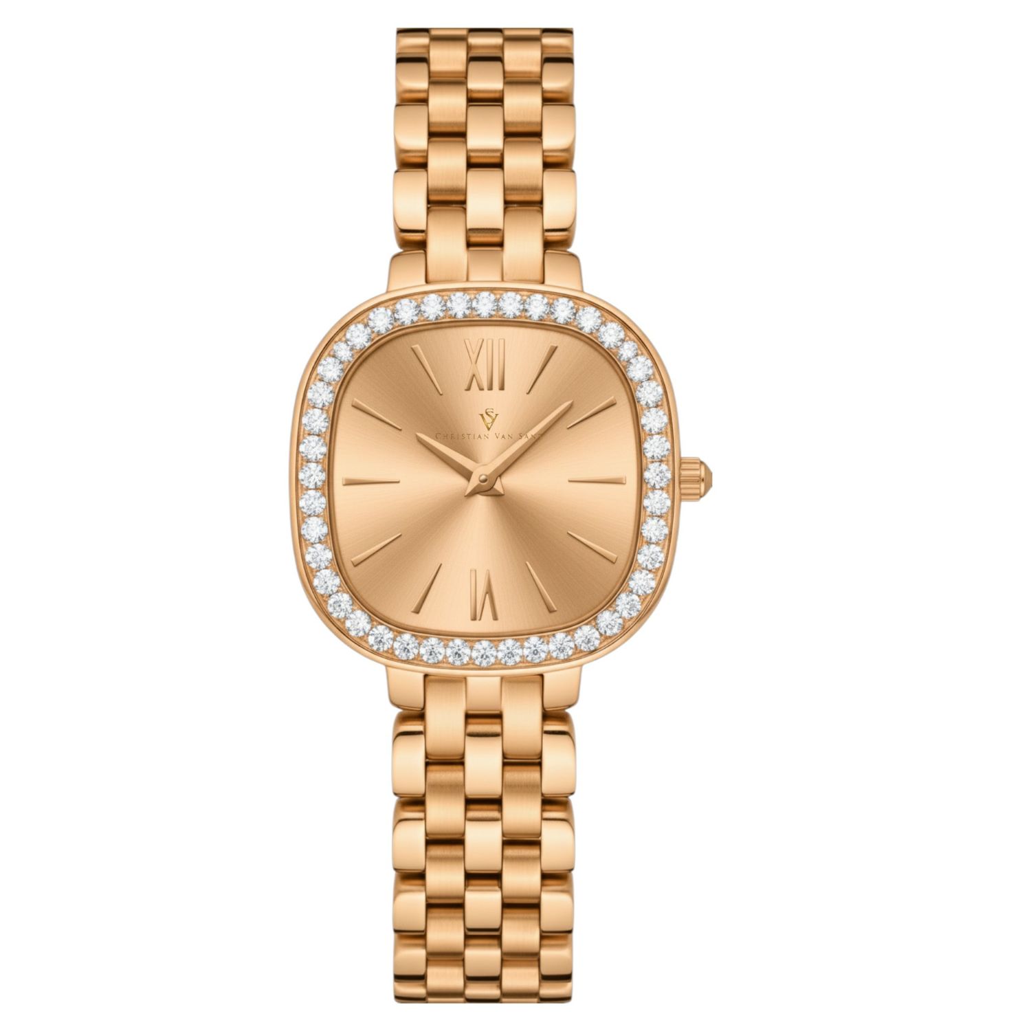 Christian Van Sant Rivoli 24mm Rose Gold Dial Quartz Women's Watch CV1268