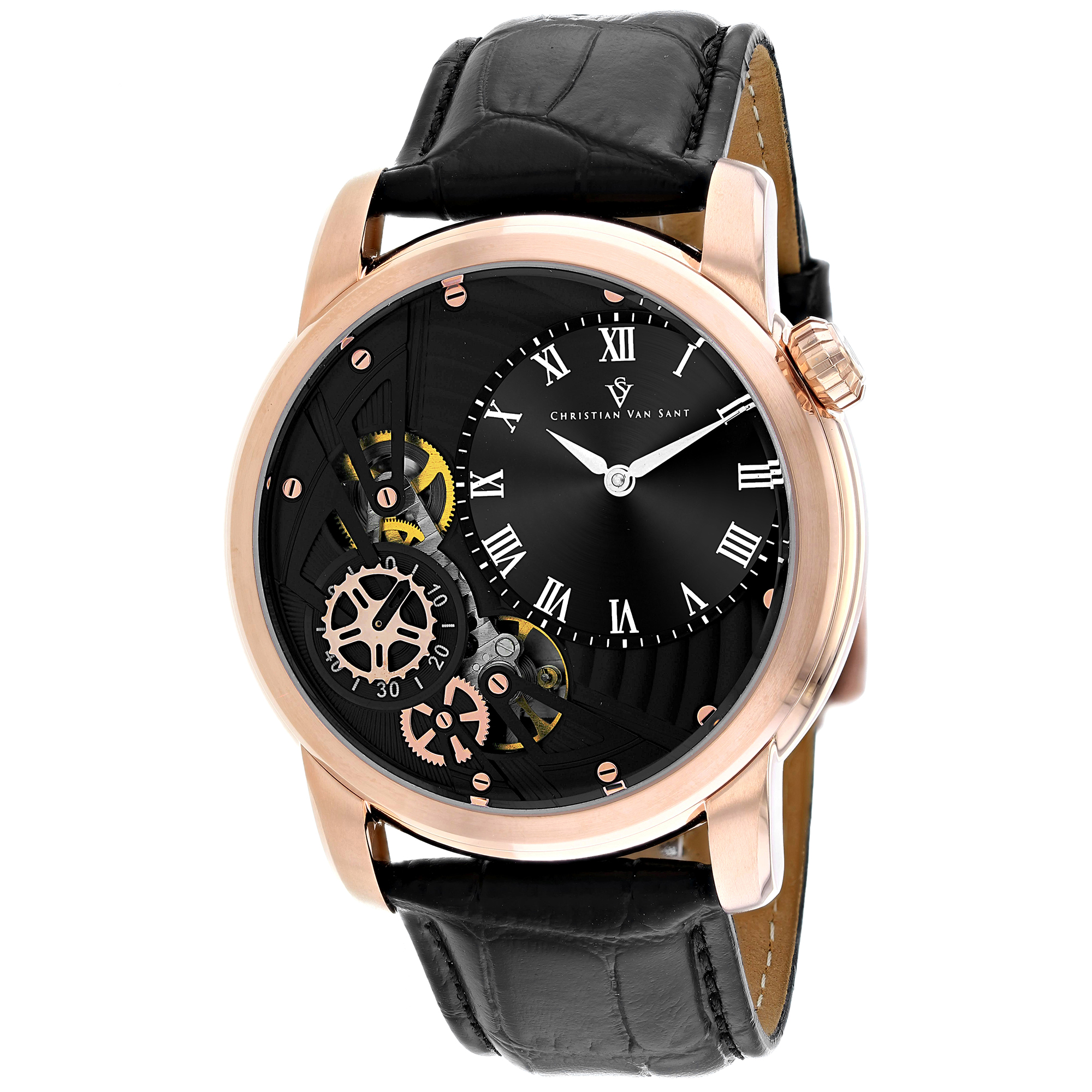 Christian Van Sant Sprocket Auto-Quartz 44mm Black Dial Quartz Men's Watch CV1547