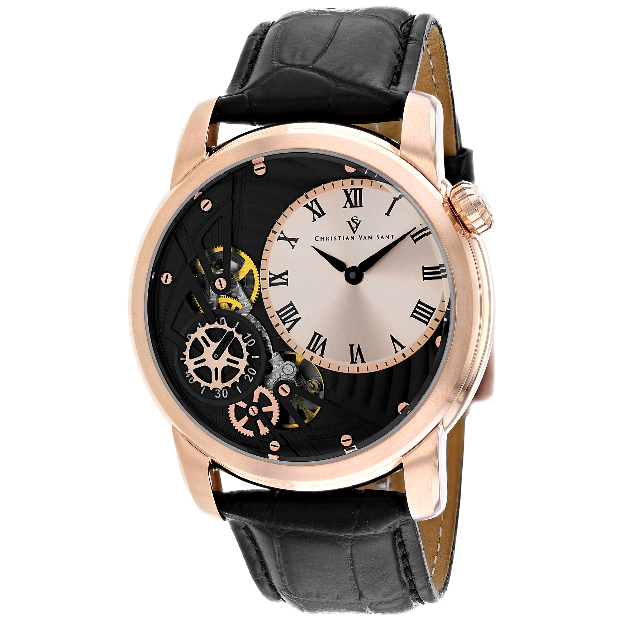 Christian Van Sant Sprocket Auto-Quartz 44mm Rose Gold Dial Quartz Men's Watch CV1549