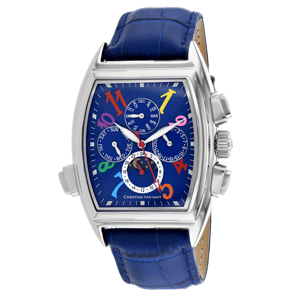 Christian Van Sant Grandeur 45mm Blue Dial Automatic Men's Watch CV2132