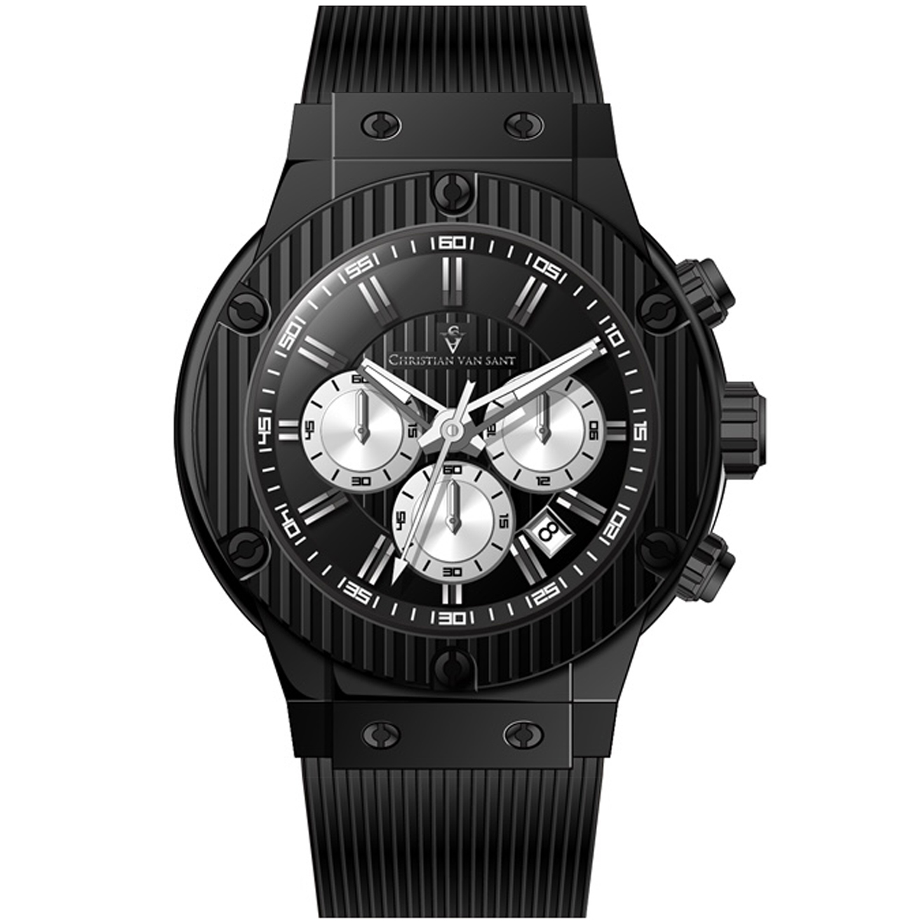 Christian Van Sant Monarchy 46mm Red Dial Quartz Men's Watch CV8145