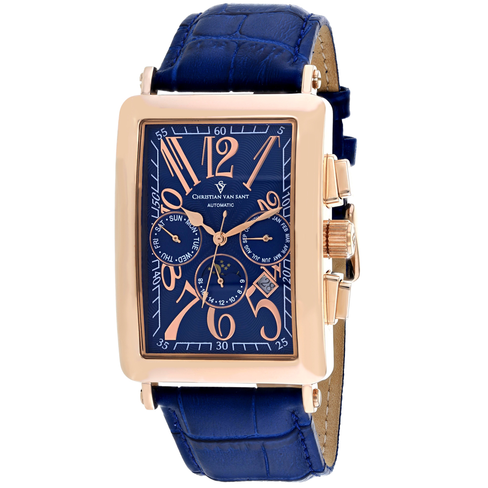 Christian Van Sant Prodigy 52mm Blue Dial Automatic Men's Watch CV9142