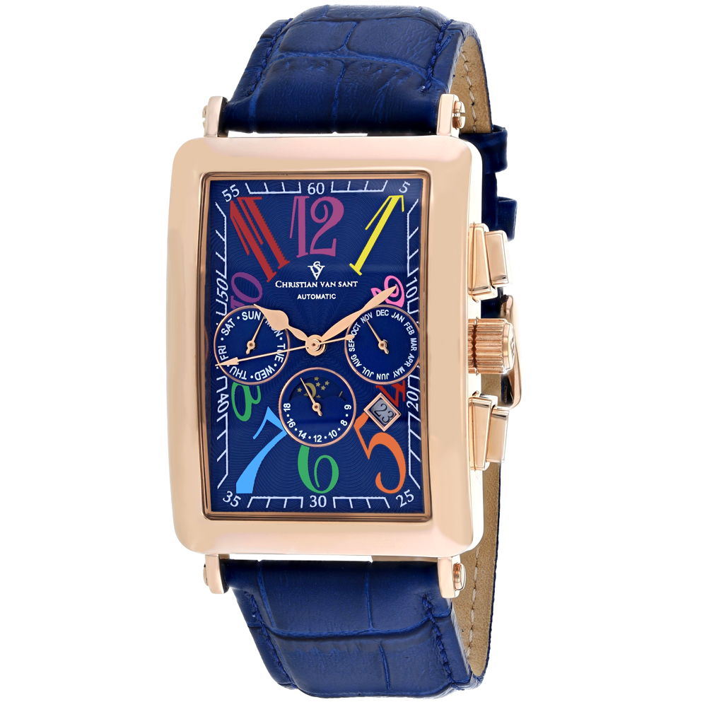 Christian Van Sant Prodigy 52mm Blue Dial Automatic Men's Watch CV9144