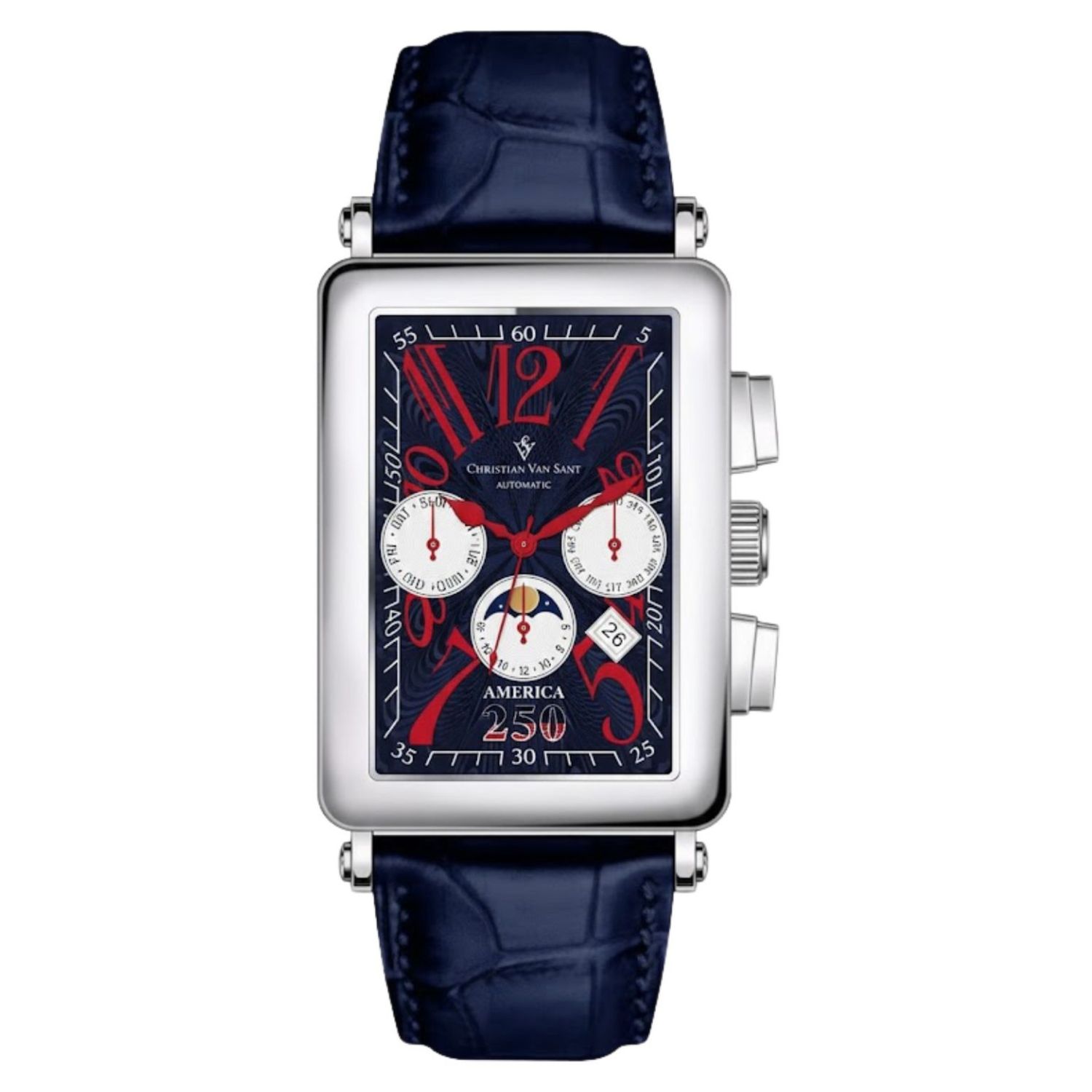 Christian Van Sant Anniversary 52mm Blue Dial Quartz Men's Watch CV9250