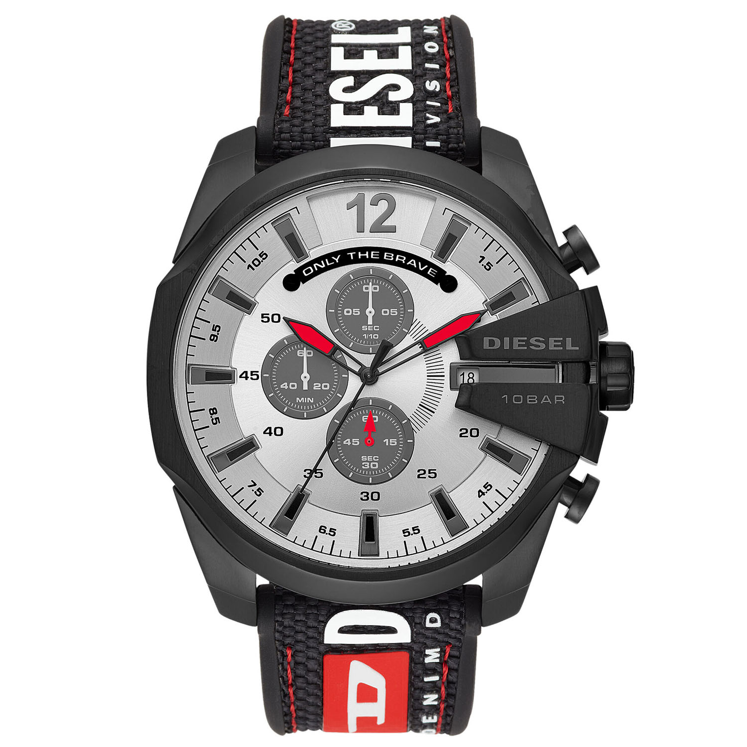 Diesel Mega Chief 52mm Silver Dial Quartz Men's Watch DZ4512