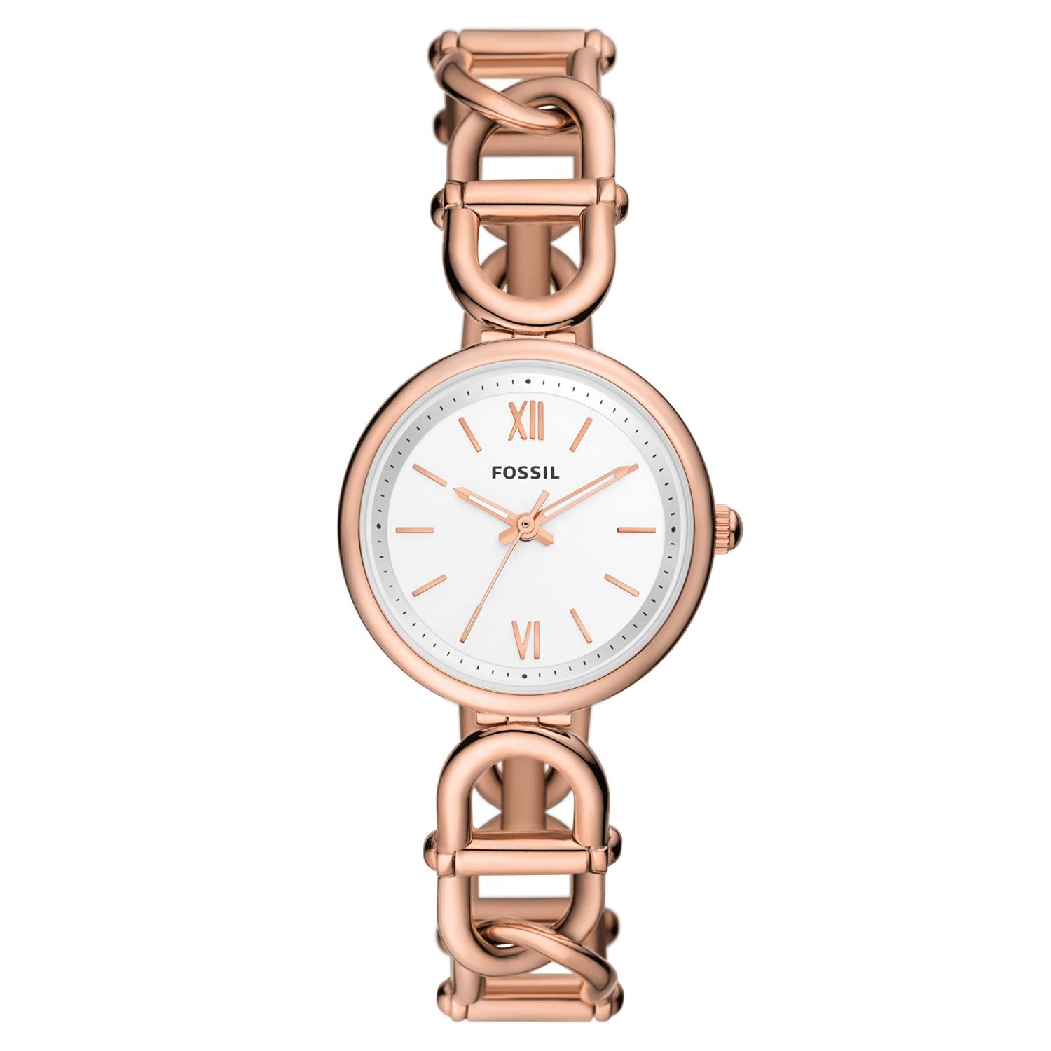 Fossil Carlie 30mm Silver Dial Quartz Women's Watch ES5273