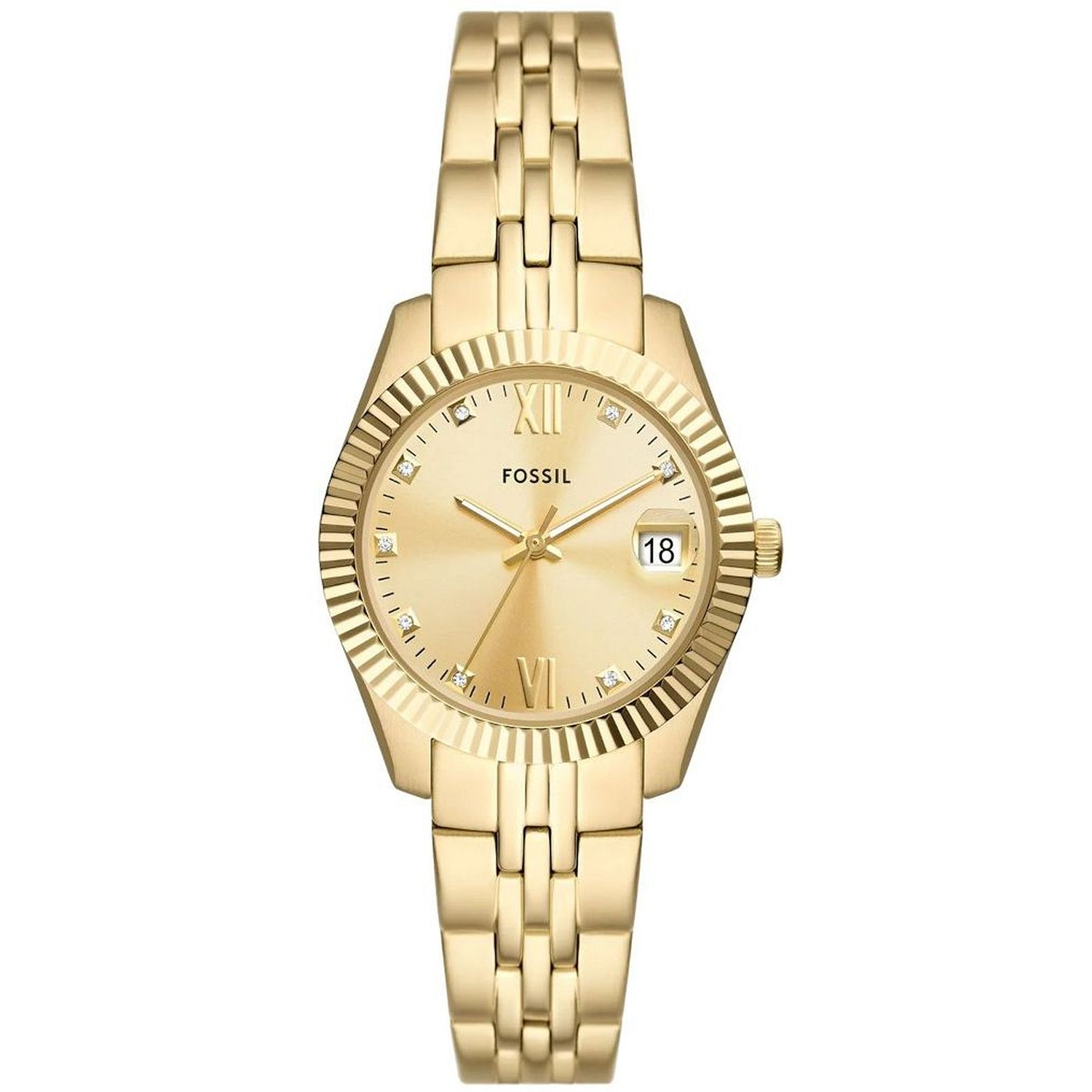 Fossil Scarlette 32mm Gold Dial Quartz Women's Watch ES5338