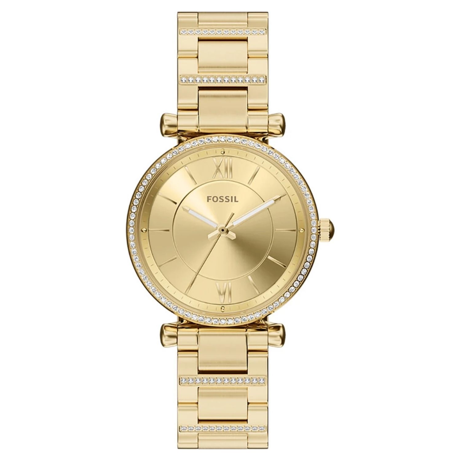 Fossil Carlie 35mm Gold Dial Quartz Women's Watch ES5465