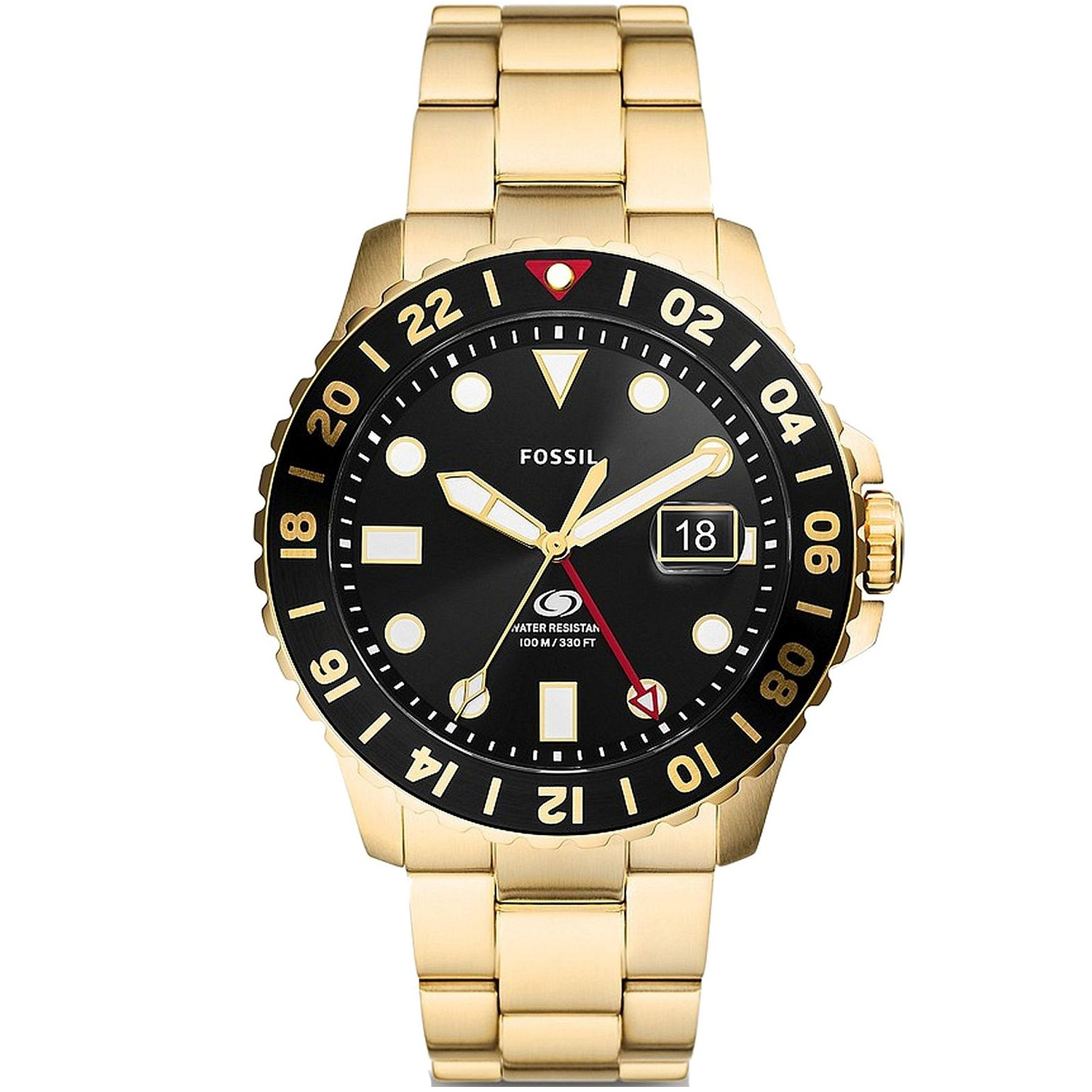Fossil Blue GMT 46mm Black Dial Quartz Men's Watch FS5990