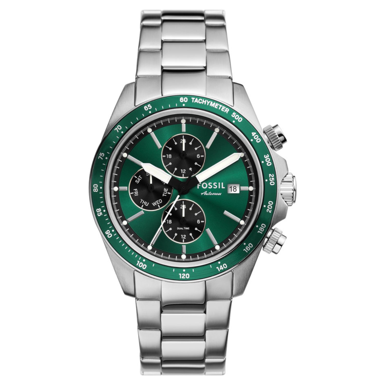 Fossil Autocross 42mm Green Dial Quartz Men's Watch FS6127