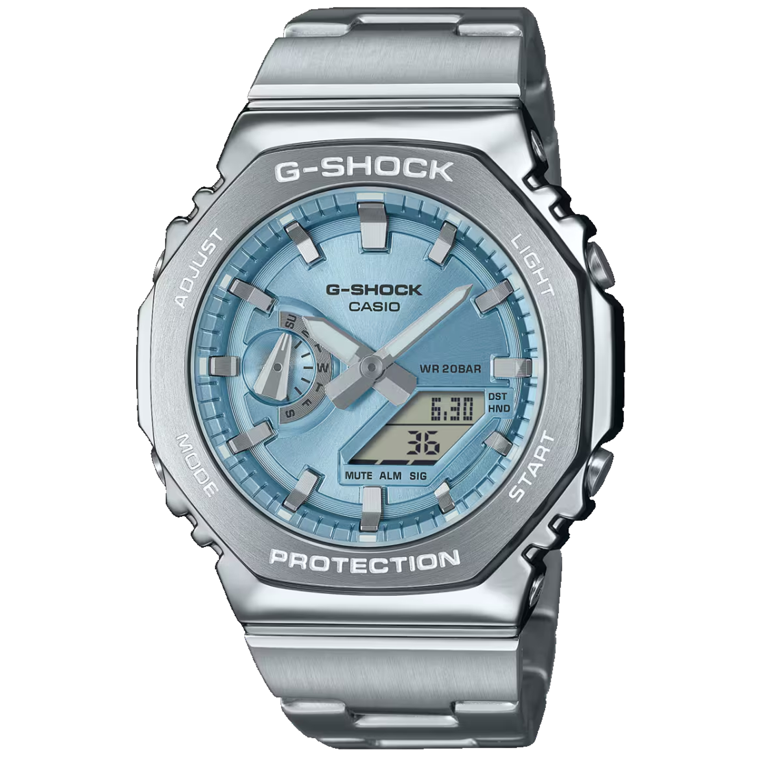 Casio Herren G-Shock G-Stahl 2100 Serie blaues Zifferblatt Uhr-GM2110D-2A - Bild 1 von 1