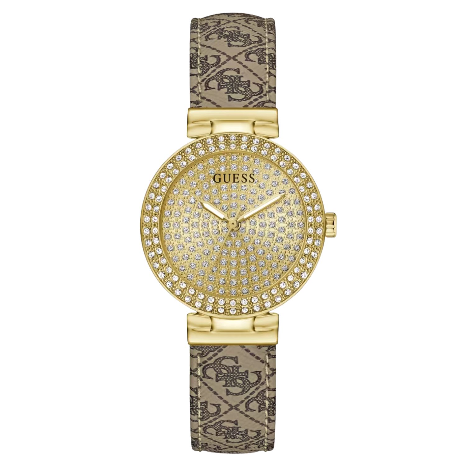 Guess Glitz Plaque 32mm Gold Dial Quartz Women's Watch GW0943L2