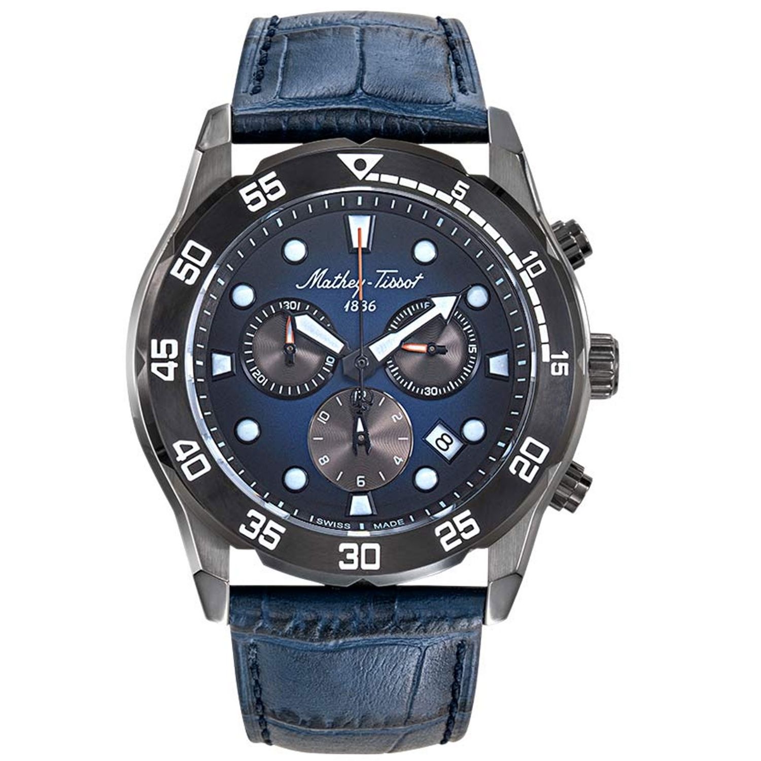 Mathey-Tissot Bolton II 44mm Blue Dial Quartz Men's Watch H121CHLNB