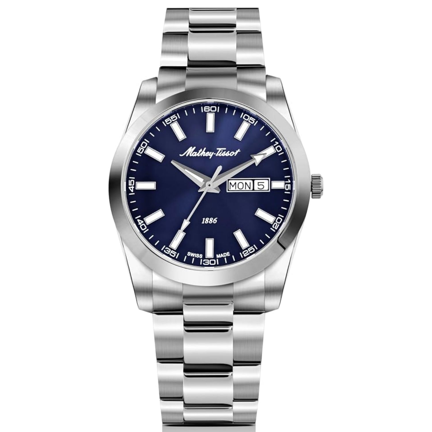 Mathey-Tissot Mathy I Day-Date 40mm Blue Dial Quartz Men's Watch H453ABU