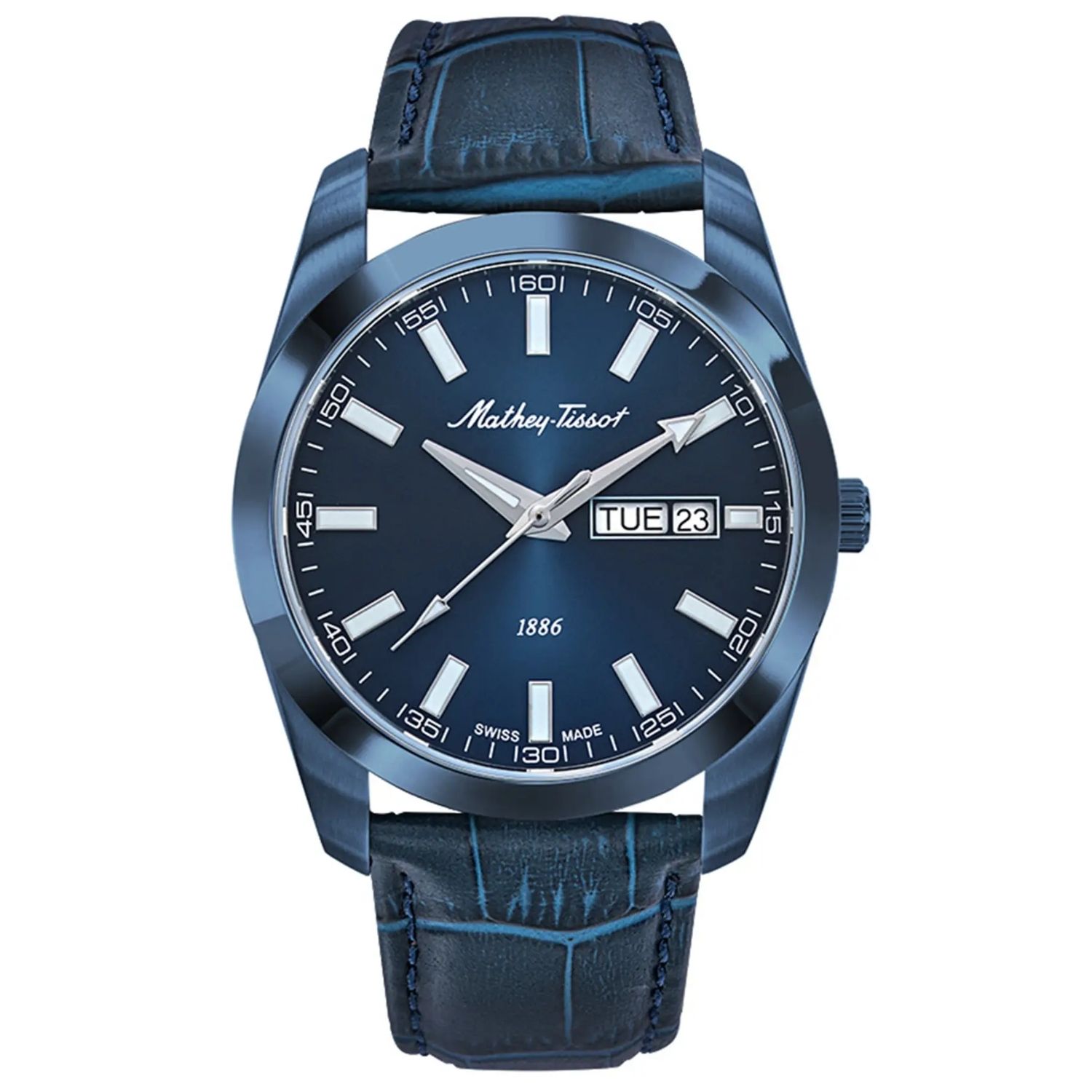 Mathey-Tissot Mathy I Day-Date 40mm Blue Dial Quartz Men's Watch H453BULM