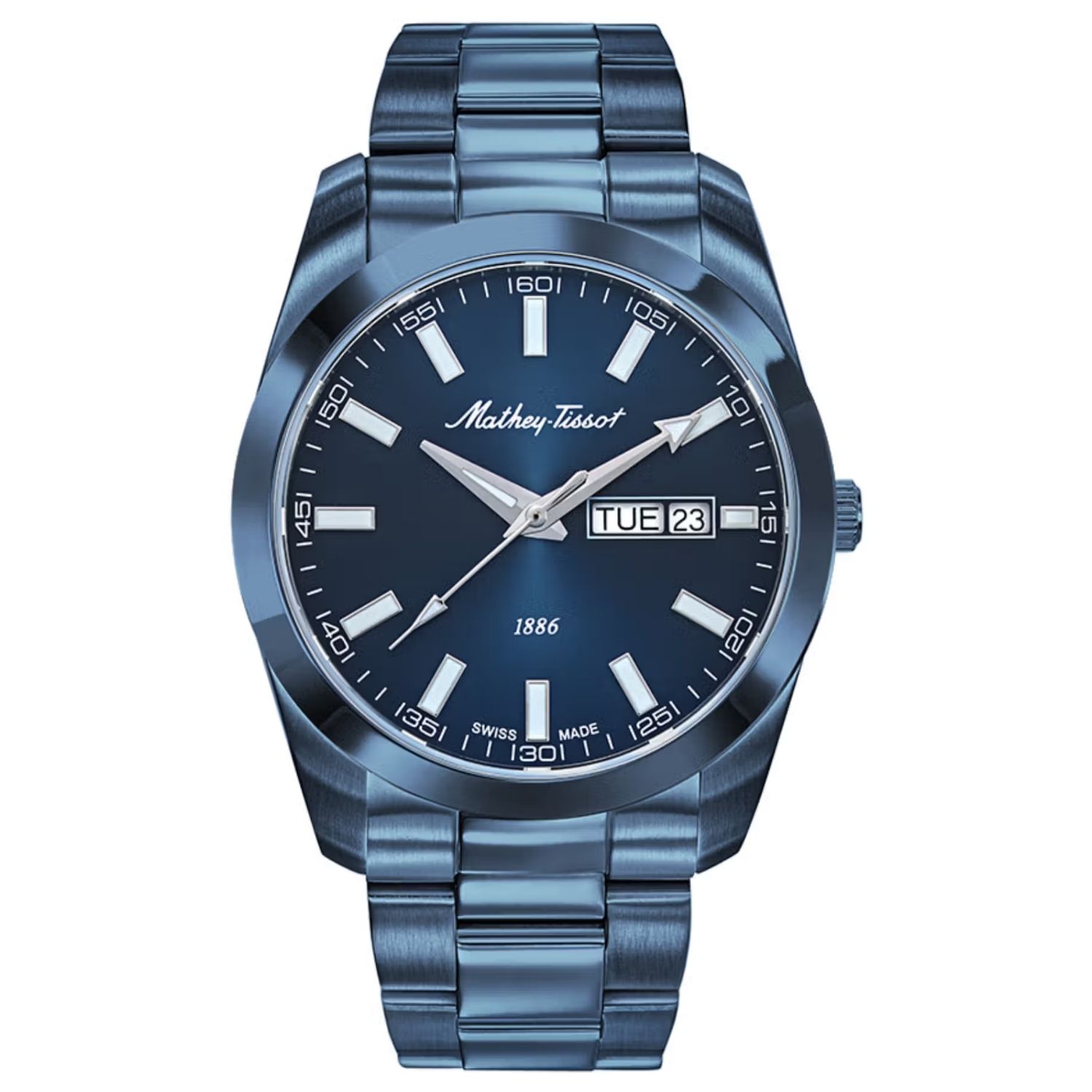 Mathey-Tissot Mathy I Day-Date 40mm Blue Dial Quartz Men's Watch H453BUM