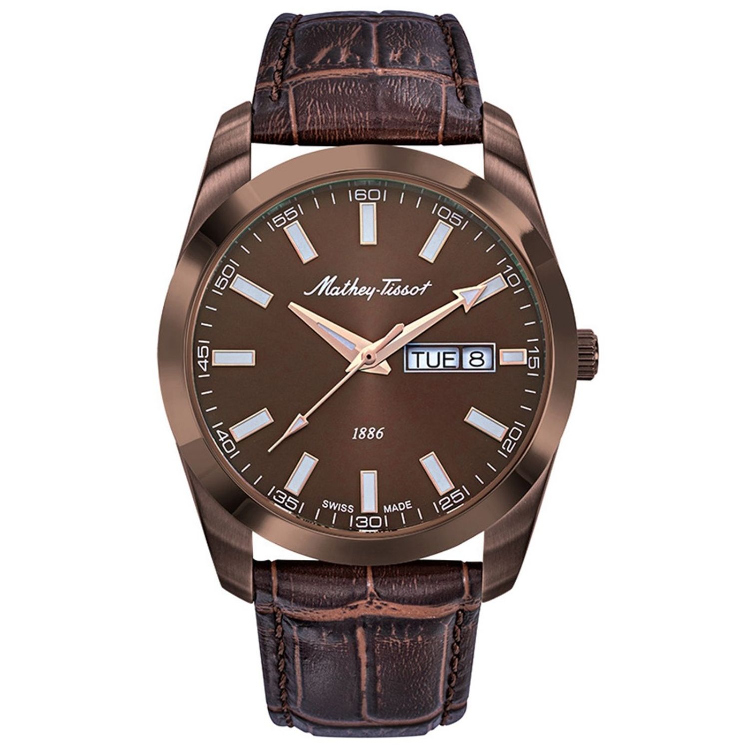 Mathey-Tissot Mathy I Day-Date 40mm Brown Dial Quartz Men's Watch H453MLM