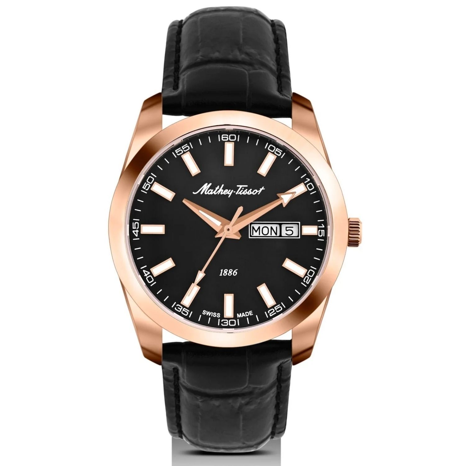 Mathey-Tissot Mathy I Day-Date 40mm Black Dial Quartz Men's Watch H453PLN