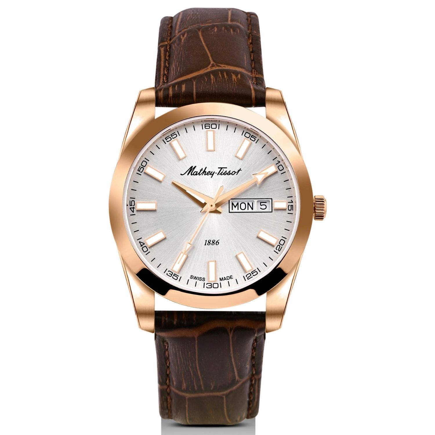 Mathey-Tissot Mathy I Day-Date 40mm Silver Dial Quartz Men's Watch H453PLS