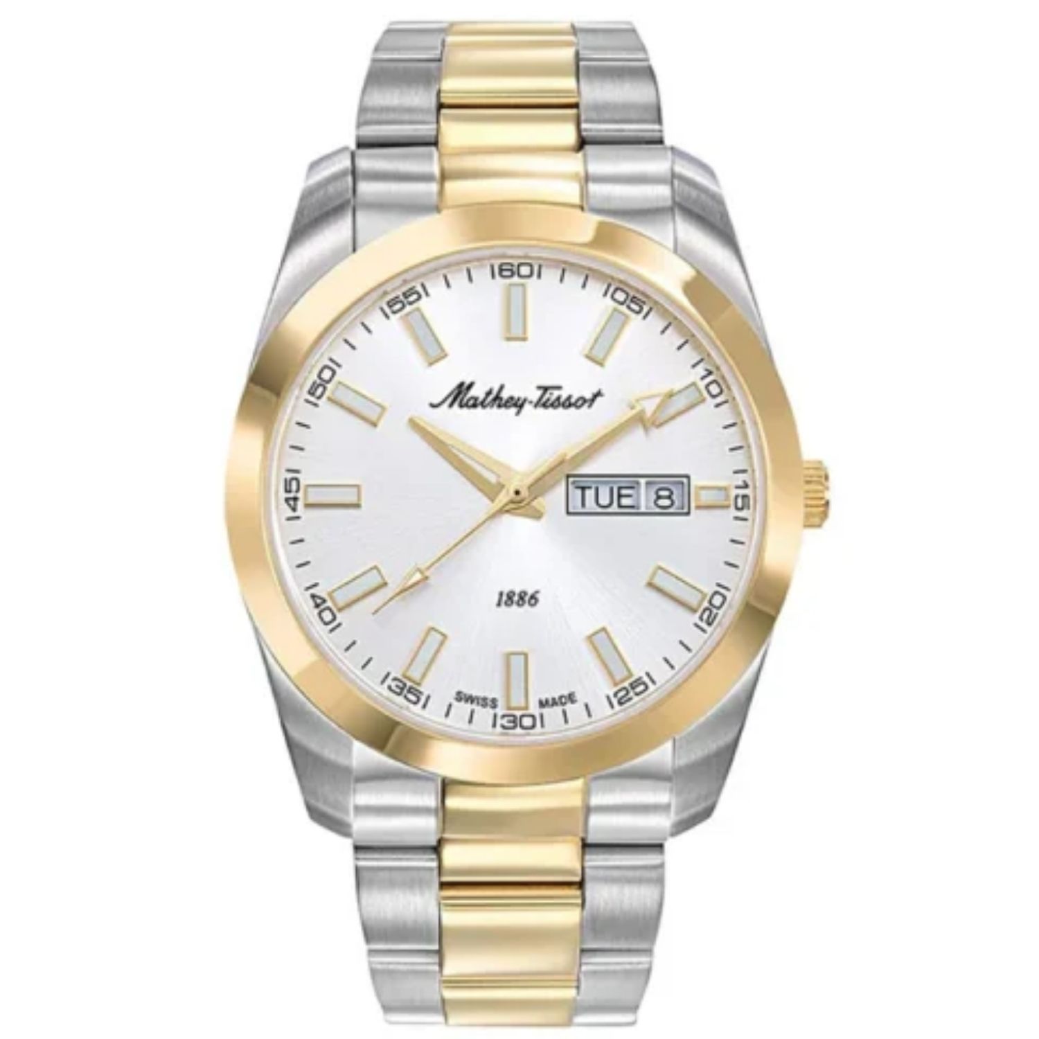 Mathey-Tissot Mathy I Day-Date 40mm Silver Dial Quartz Men's Watch H453RI