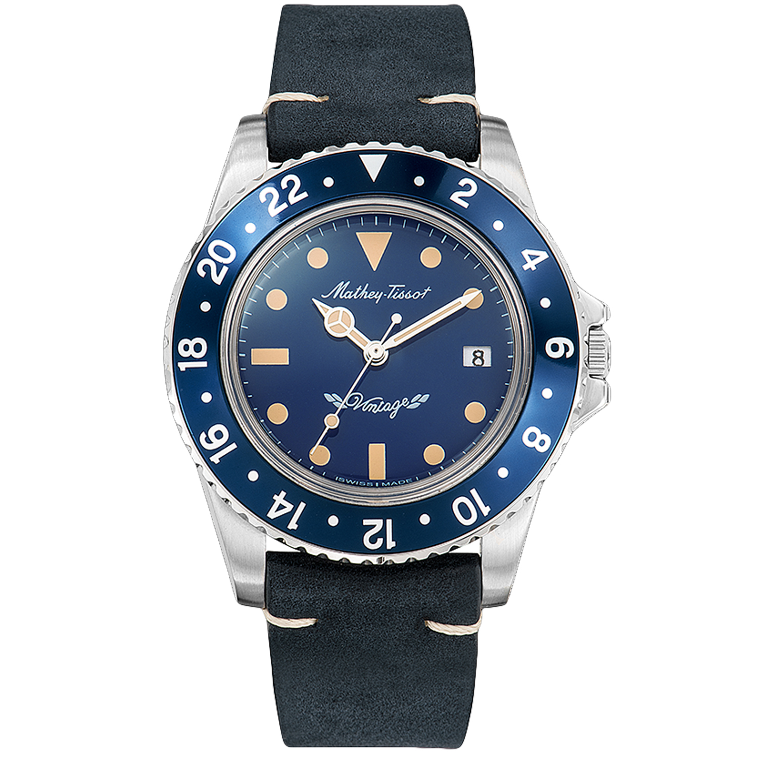 Mathey-Tissot Vintage 40mm Blue Dial Quartz Men's Watch H900ALBU
