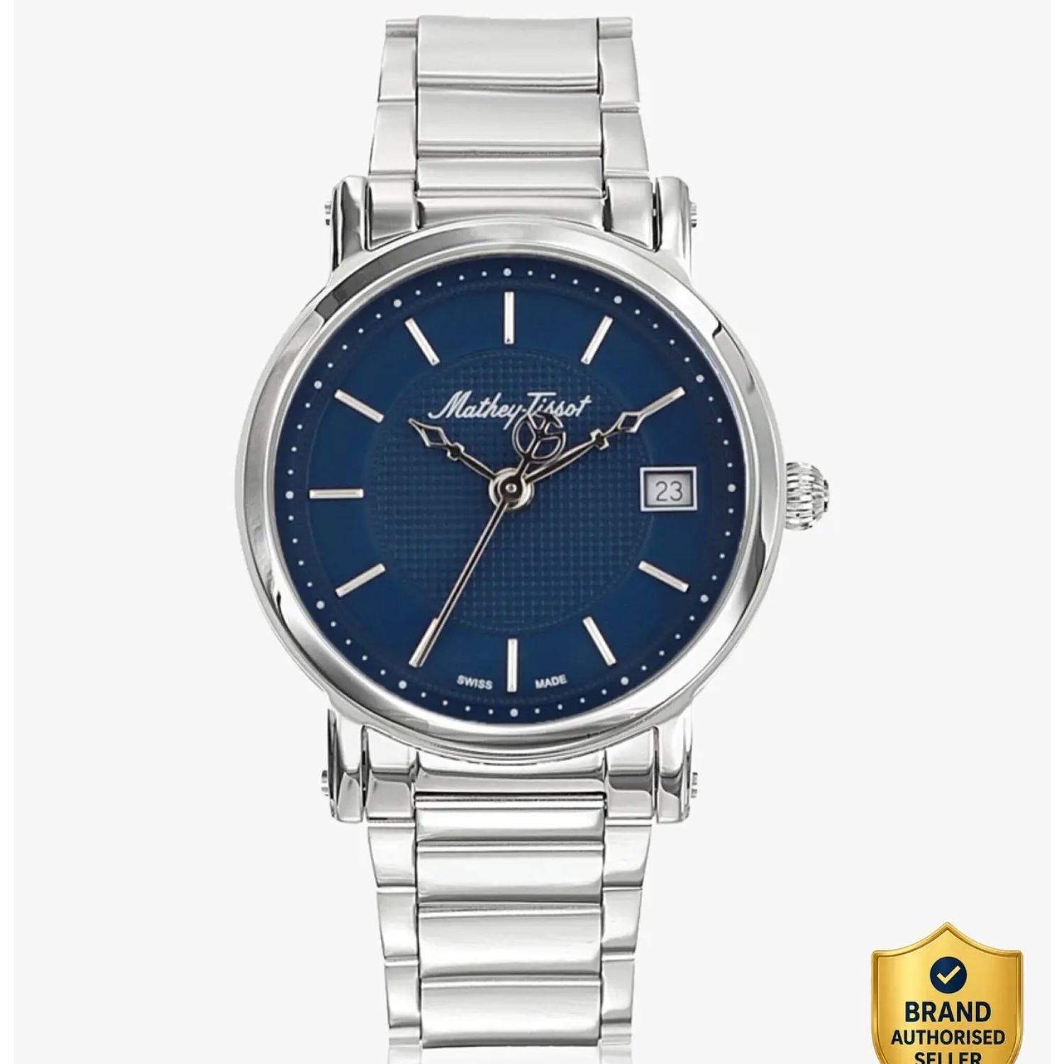 Mathey-Tissot City Metal 42mm Blue Dial Quartz Men's Watch HB611251MABU