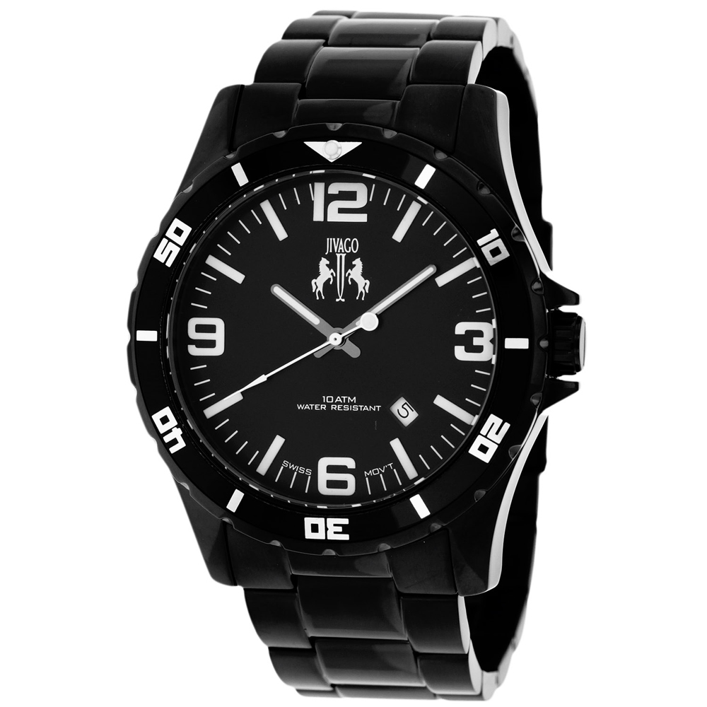 Jivago Ultimate 47mm Black Dial Swiss Parts Quartz Men's Watch JV6110
